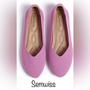 NWOT Semwiss Women's Ballet Flats Comfortable in Pink size 37 Women’s 7.5